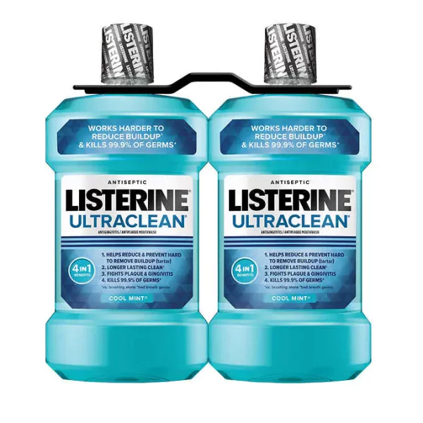 Listerine UltraClean Coolmint Mouthwash, 1.5 Liter, 2-count
