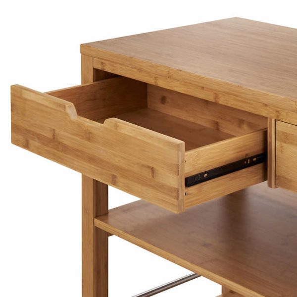 TRINITY 48” Bamboo Kitchen Cart with Drawers