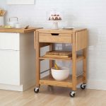 TRINITY 24" Bamboo Kitchen Cart with Drop Leaf