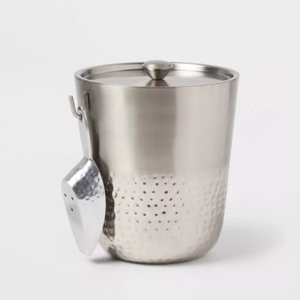 Hammered Metal Ice Bucket with Ice Scoop - Threshold™