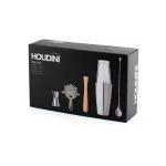Houdini 5pc Bar Tool Set (Shaker, Jigger, Strainer, Muddler, Stirring Spoon)