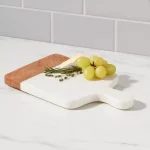 10" x 6" Marble and Wood Serving Board - Threshold™