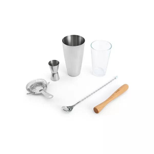 Houdini 5pc Bar Tool Set (Shaker, Jigger, Strainer, Muddler, Stirring Spoon)
