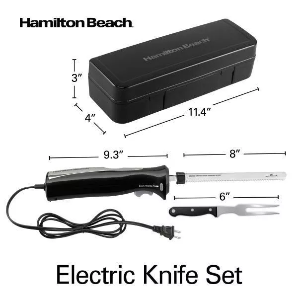 Hamilton Beach Electric Knife Carving Set Black - 74277