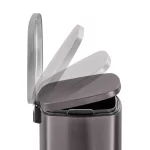 Qualiazero 13.2 Gallon Trash Can, Rectangular Step On Kitchen Trash Can, Black