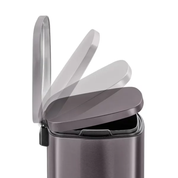 Qualiazero 13.2 Gallon Trash Can, Rectangular Step On Kitchen Trash Can, Black