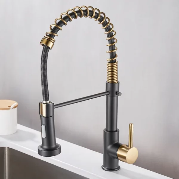 Removable Black Gourmet Kitchen Faucets Kitchen Removable For Kitchen Sink Mixer Tap For Sink 360 Degree Rotation