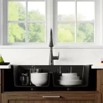 Black Quartz 33 in. 50/50 Double Bowl Composite Drop-in Kitchen Sink