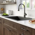Black Quartz 33 in. 50/50 Double Bowl Composite Drop-in Kitchen Sink