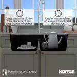 Quartz Black 32 in. 50/50 Double Bowl Composite Undermount Kitchen Sink