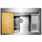 Handcrafted All-in-One Drop-In 33 in. x 22 in. x 9 in. Single Bowl Kitchen Sink in Stainless Steel with Accessories
