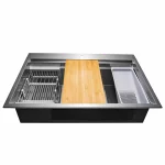 Handcrafted All-in-One Drop-In 33 in. x 22 in. x 9 in. Single Bowl Kitchen Sink in Stainless Steel with Accessories