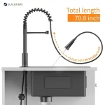 27 in. Gunmetal Black Stainless Steel Single Bowl Drop-in Workstation Kitchen Sink with Black Spring Neck Faucet