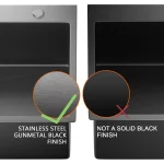 27 in. Gunmetal Black Stainless Steel Single Bowl Drop-in Workstation Kitchen Sink with Black Spring Neck Faucet