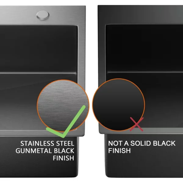27 in. Gunmetal Black Stainless Steel Single Bowl Drop-in Workstation Kitchen Sink with Black Spring Neck Faucet