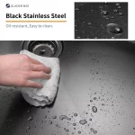 27 in. Gunmetal Black Stainless Steel Single Bowl Drop-in Workstation Kitchen Sink with Black Spring Neck Faucet