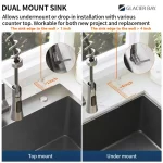 Gunmetal Black Stainless Steel 33 in. 18 Gauge Single Bowl Dual Mount Kitchen Sink with Black Spring Neck Faucet
