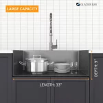 Gunmetal Black Stainless Steel 33 in. 18 Gauge Single Bowl Dual Mount Kitchen Sink with Black Spring Neck Faucet