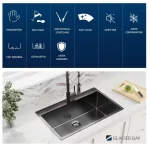 Gunmetal Black Stainless Steel 33 in. 18 Gauge Single Bowl Dual Mount Kitchen Sink with Black Spring Neck Faucet