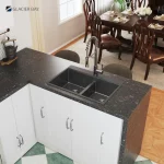 Gunmetal Black Stainless Steel 33 in. 18 Gauge Double Bowl Drop-in Workstation Kitchen Sink