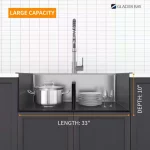 Gunmetal Black Stainless Steel 33 in. 18 Gauge Double Bowl Drop-in Workstation Kitchen Sink