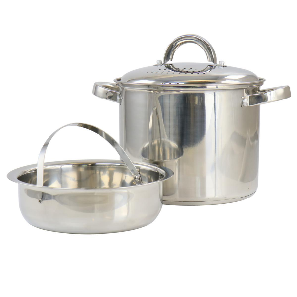 Oster Sangerfield 5Qt Steel Pasta Pot w/ Strainer Lid & Steamer Basket