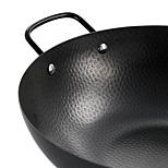 Gibson Home Hammered 13" Heavy Gauge Carbon Steel Wok in Black