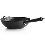 Gibson Home Hammered 13" Heavy Gauge Carbon Steel Wok in Black