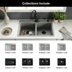 Kennon 33 in. Drop-in 60/40 Double Bowl Neoroc Granite Composite 1-Hole Kitchen Sink in Matte Black