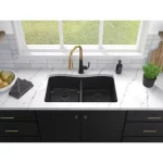 Kennon 33 in. Drop-in/Undermount 1-Hole Double Bowl Neoroc Granite Composite Kitchen Sink in Matte Black