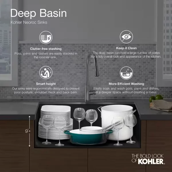 Kennon 33 in. Drop-in/Undermount 1-Hole Double Bowl Neoroc Granite Composite Kitchen Sink in Matte Black