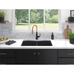 Kennon 33 in. Drop-in/Undermount 1-Hole Double Bowl Neoroc Granite Composite Kitchen Sink in Matte Black