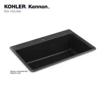 Kennon 33 in. Drop-in/Undermount 1-Hole Single Bowl Neoroc Granite Composite Kitchen Sink in Matte Black