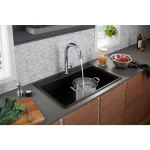 Kennon 33 in. Drop-in/Undermount 1-Hole Single Bowl Neoroc Granite Composite Kitchen Sink in Matte Black