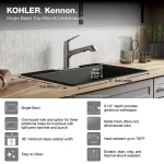 Kennon 33 in. Drop-in/Undermount 1-Hole Single Bowl Neoroc Granite Composite Kitchen Sink in Matte Black