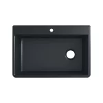 Kennon 33 in. Drop-in/Undermount 1-Hole Single Bowl Neoroc Granite Composite Kitchen Sink in Matte Black