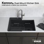 Kennon 33 in. Drop-in/Undermount 1-Hole Single Bowl Neoroc Granite Composite Kitchen Sink in Matte Black