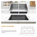 Professional All in One 33 in. Double Bowl Drop-In Workstation Stainless Steel Kitchen Sink with Spring Neck Faucet