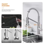 Professional All in One 33 in. Double Bowl Drop-In Workstation Stainless Steel Kitchen Sink with Spring Neck Faucet