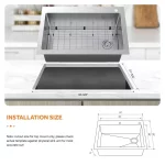 Tight Radius Drop-In/Undermount 18G Stainless Steel 33 in. Single Bowl Kitchen Sink with Accessories