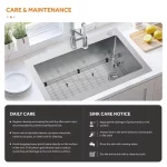 Tight Radius Drop-In/Undermount 18G Stainless Steel 33 in. Single Bowl Kitchen Sink with Accessories