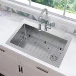 Tight Radius Drop-In/Undermount 18G Stainless Steel 33 in. Single Bowl Kitchen Sink with Accessories