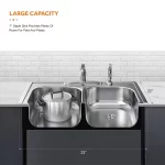 All-in-1-Drop-In Stainless Steel 33 in. Double Bowl 4-Hole Kitchen Sink with Faucet and Strainer