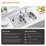 All-in-1-Drop-In Stainless Steel 33 in. Double Bowl 4-Hole Kitchen Sink with Faucet and Strainer