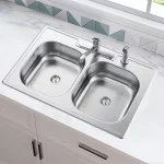 All-in-1-Drop-In Stainless Steel 33 in. Double Bowl 4-Hole Kitchen Sink with Faucet and Strainer