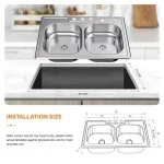 All-in-1-Drop-In Stainless Steel 33 in. 4-Hole Double Bowl Kitchen Sink with Faucet and Sprayer