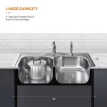 All-in-1-Drop-In Stainless Steel 33 in. 4-Hole Double Bowl Kitchen Sink with Faucet and Sprayer