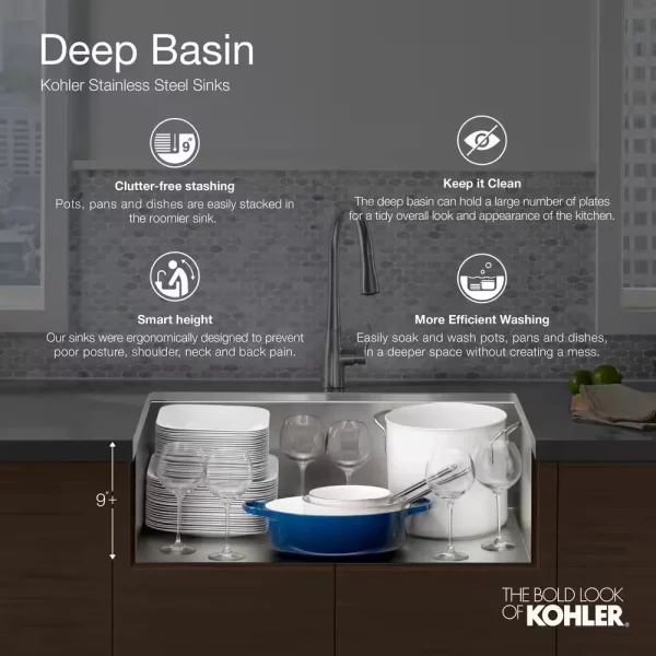 Lyric Dual Mount Workstation Stainless Steel 33 in 4-Hole Single Bowl Kitchen Sink with Integrated Ledge and Accessories