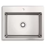 Cursiva Stainless Steel 27 in. Single Bowl Top-Mount/Undermount Kitchen Sink