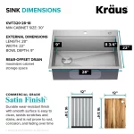 Loften 28 in. Drop-in/Undermount Single Bowl Stainless Steel Kitchen Workstation Sink with Accessories